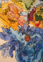 Samsara Shmee - Framed Original Ink and Watercolor Abstract Painting