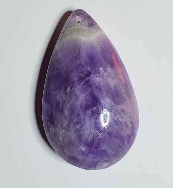 LARGE Carved Amethyst Teardrop Pendant