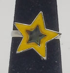 Adjustable Yellow & Blue Enamel Star Toe Ring - Size 2+
