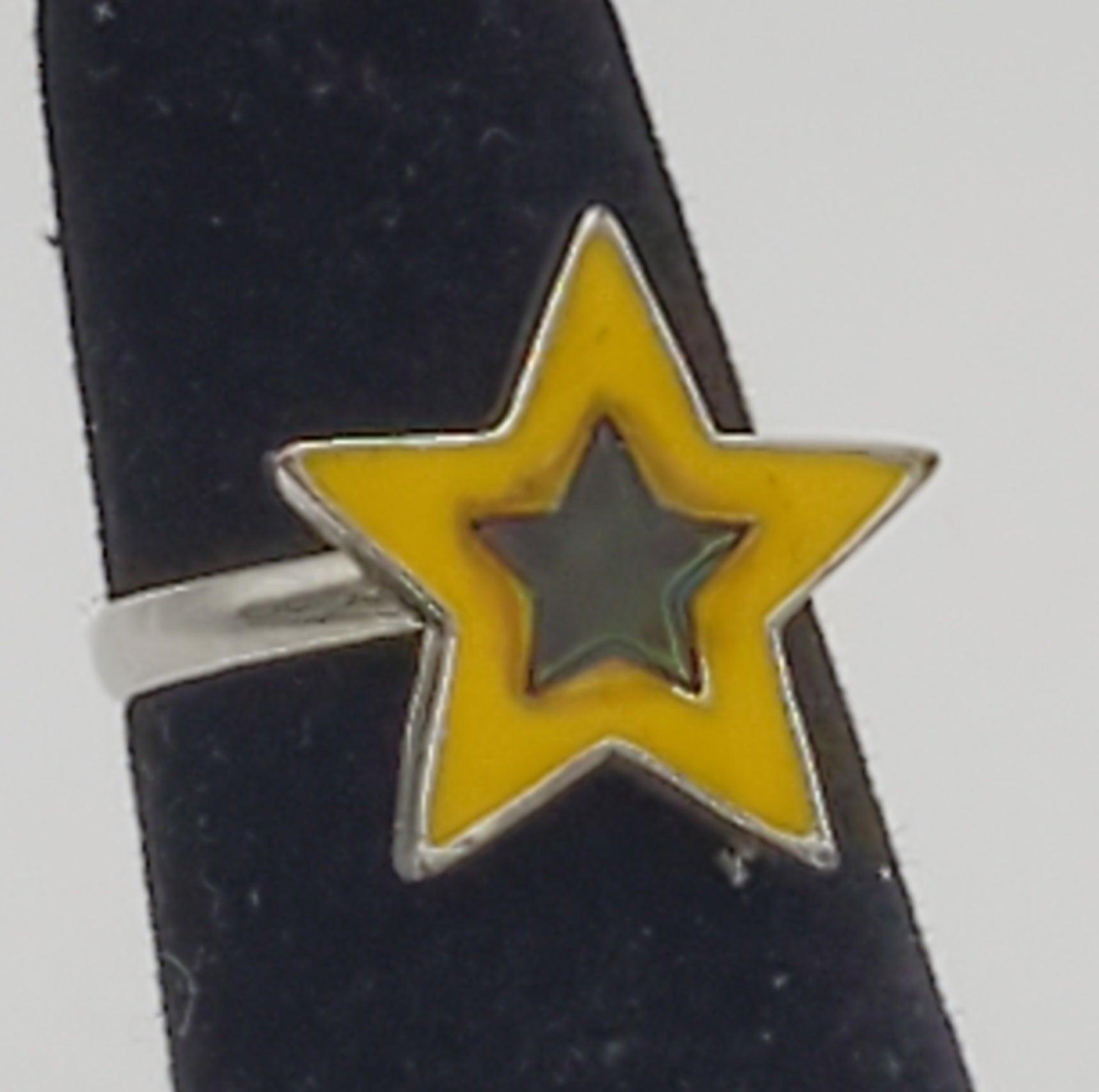 Adjustable Yellow & Blue Enamel Star Toe Ring - Size 2+