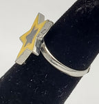 Adjustable Yellow & Blue Enamel Star Toe Ring - Size 2+