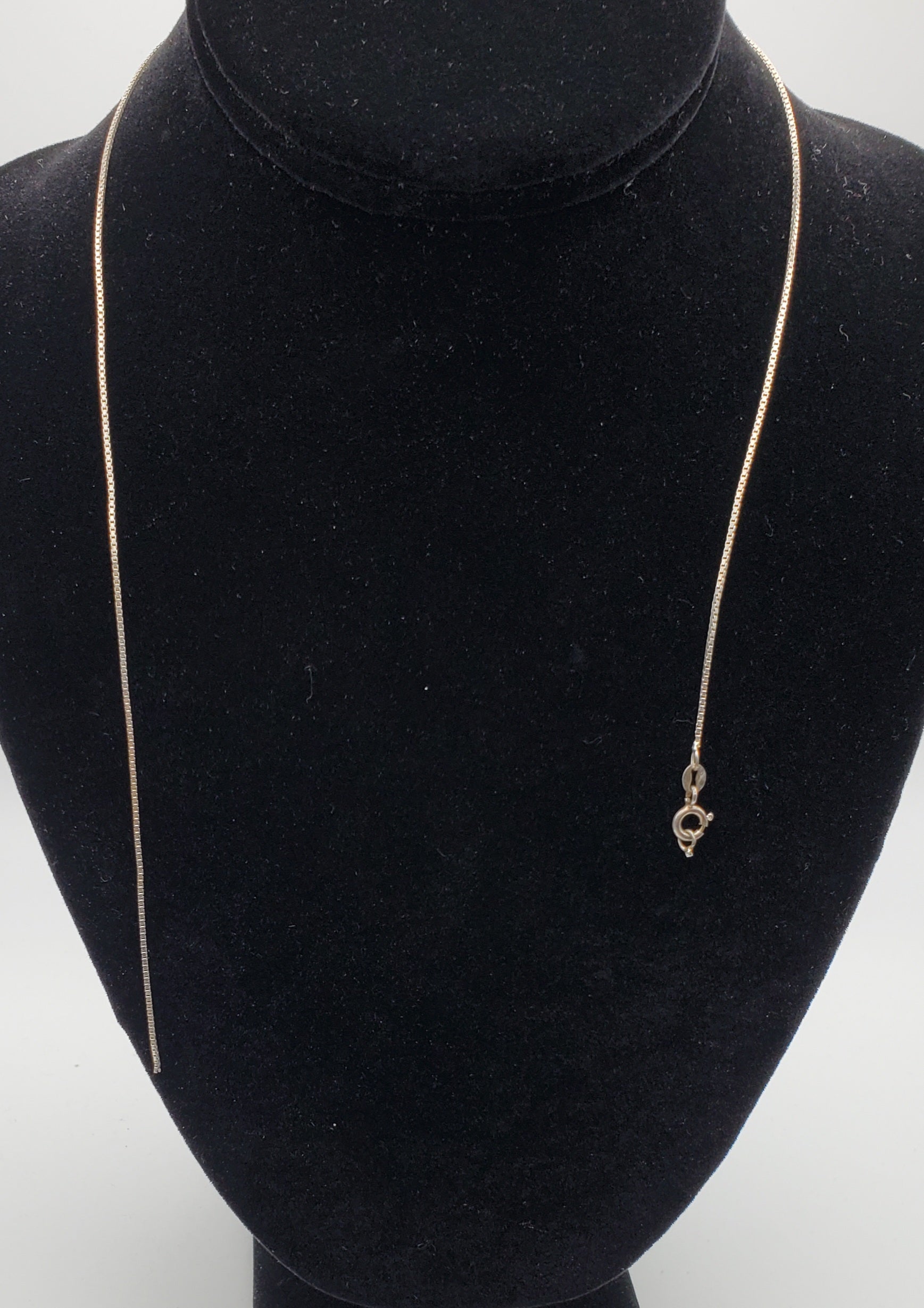 BROKEN Sterling Silver Box Link Chain Italian Necklace - 18"