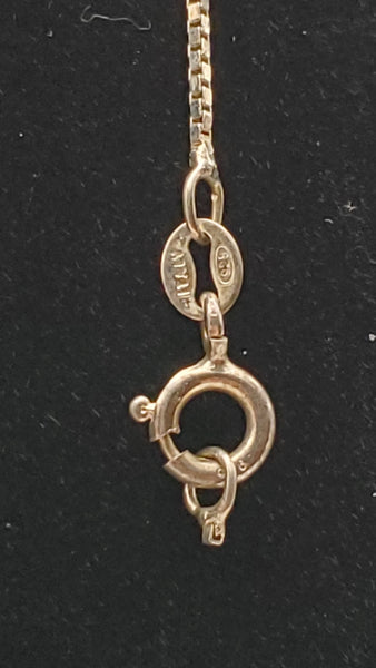 BROKEN Sterling Silver Box Link Chain Italian Necklace - 18"