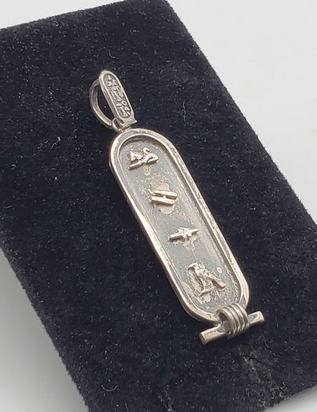 Vintage Silver Egyptian Cartouche Pendant