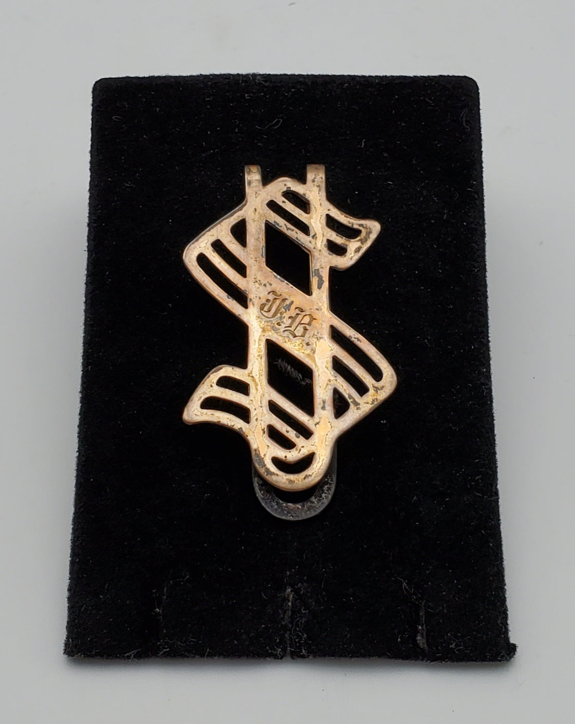 Ehlers & Co. - Vintage Sterling Silver Gold Filled Monogrammed Dollar Sign Money Clip