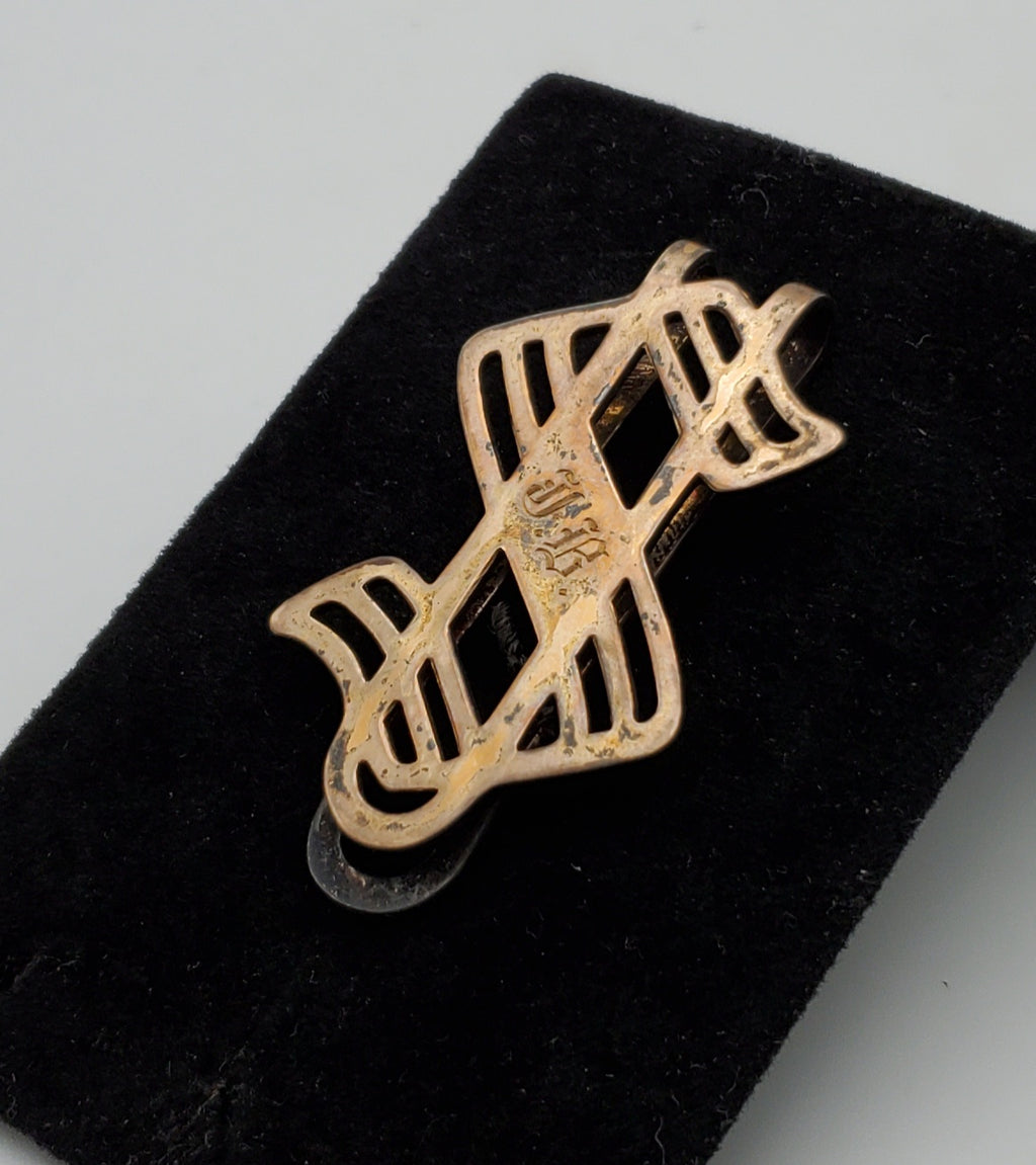 Ehlers & Co. - Vintage Sterling Silver Gold Filled Monogrammed Dollar Sign Money Clip