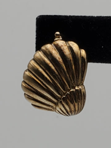 UNMATCHED Sterling Silver Gold Tone Seashell Hinged Earring