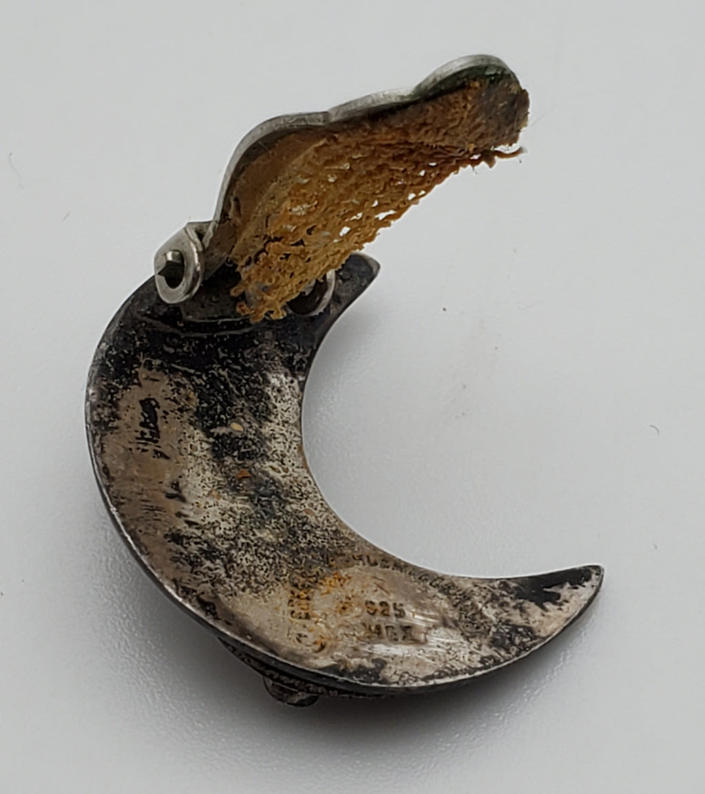 Brenda Schoenfeld - UNMATCHED Vintage Sterling Silver Crescent Moon Mexican Clip-On Earring