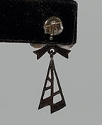 UNMATCHED Sterling Silver and Marcasite Ribbon Dangle Stud Earring