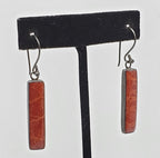 Vintage Red Coral Sterling Silver Dangle Earrings