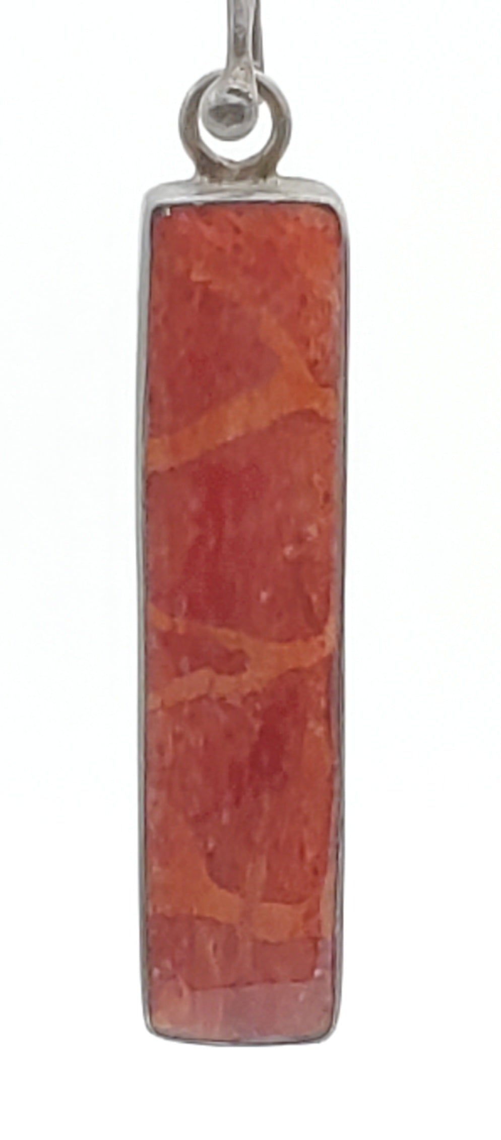 Vintage Red Coral Sterling Silver Dangle Earrings