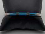 Vintage 950 Silver Turquoise Hinged Bangle
