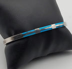 Vintage 950 Silver Turquoise Hinged Bangle