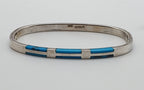 Vintage 950 Silver Turquoise Hinged Bangle