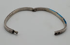 Vintage 950 Silver Turquoise Hinged Bangle