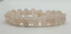 Rose Quartz Double Sphere Bead Stretch Bracelet