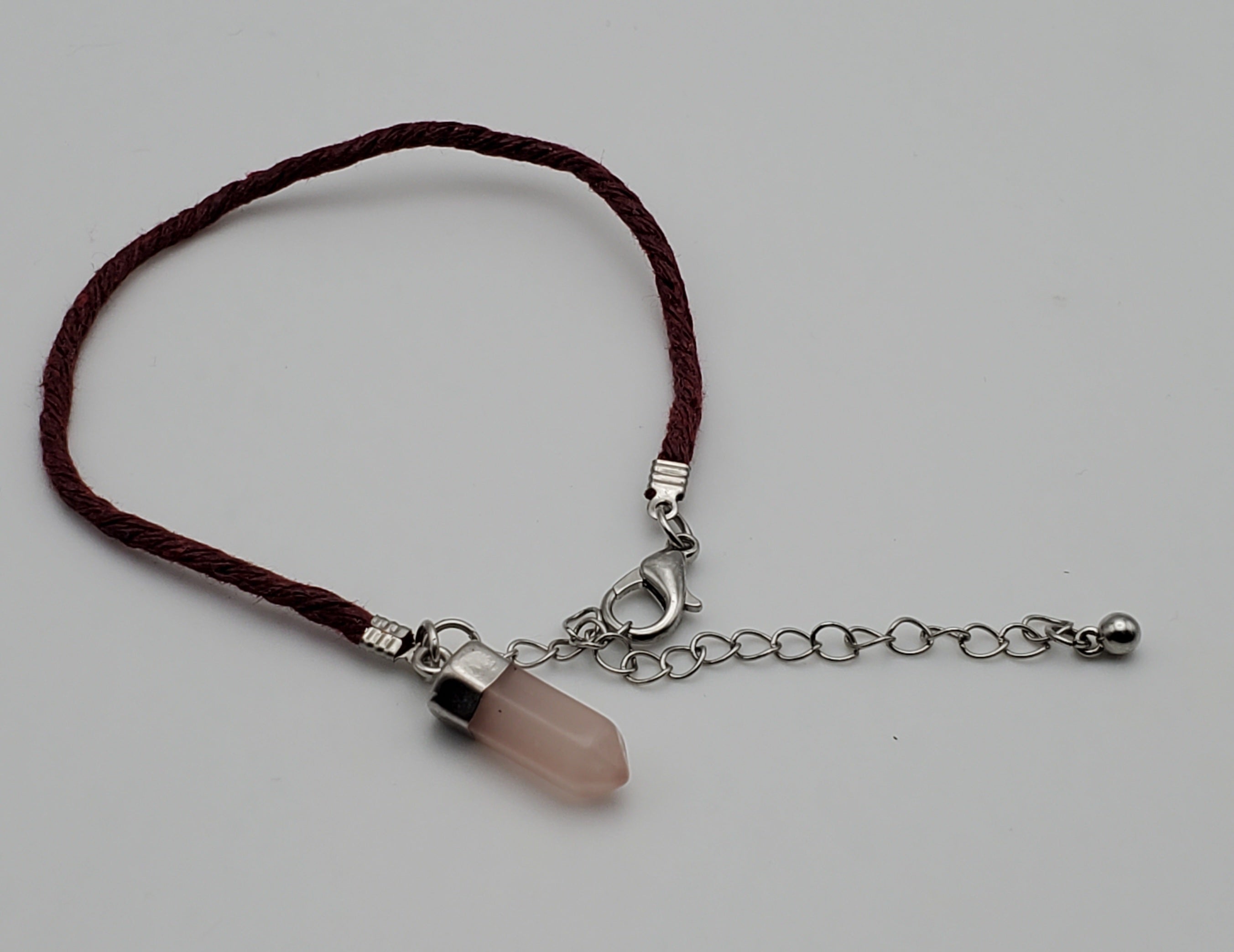 Faux Rose Quartz Bracelet - 8 + 3"