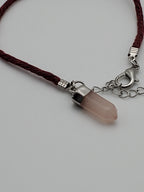 Faux Rose Quartz Bracelet - 8 + 3"
