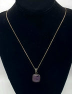Charoite Sterling Silver Pendant on Sterling Silver Chain Necklace - 20"