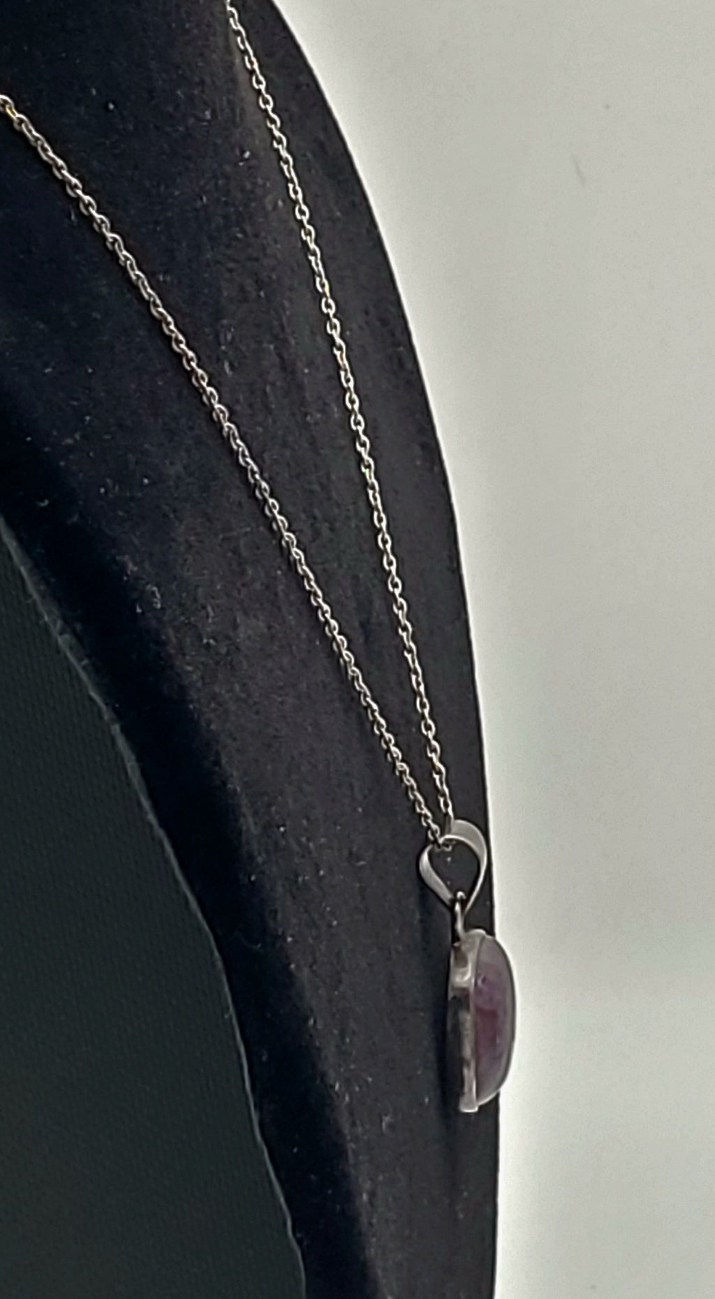 Charoite Sterling Silver Pendant on Sterling Silver Chain Necklace - 20"