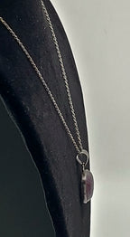 Charoite Sterling Silver Pendant on Sterling Silver Chain Necklace - 20"