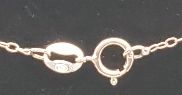 Rose Quartz Cabochon Vintage Pendant Sterling Silver Chain Necklace - 18"