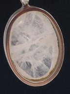 Rose Quartz Cabochon Vintage Pendant Sterling Silver Chain Necklace - 18"