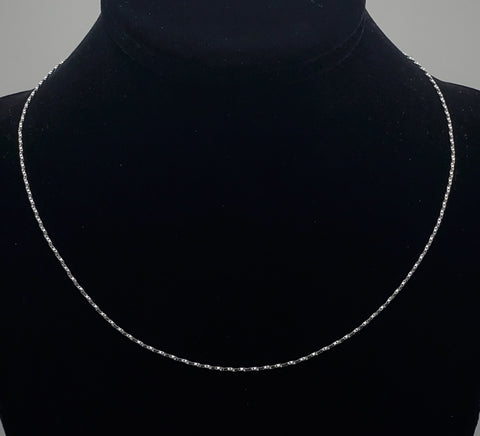 14k White Gold Italian Twisted Box Link Chain Necklace - 18"