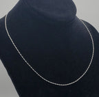 14k White Gold Italian Twisted Box Link Chain Necklace - 18"