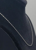 14k White Gold Italian Twisted Box Link Chain Necklace - 18"