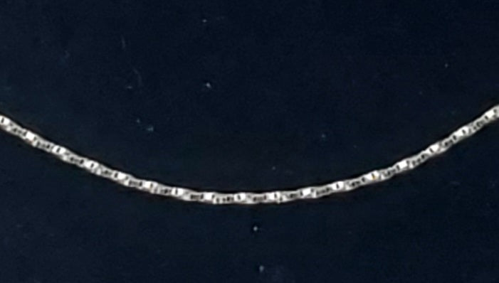 14k White Gold Italian Twisted Box Link Chain Necklace - 18"