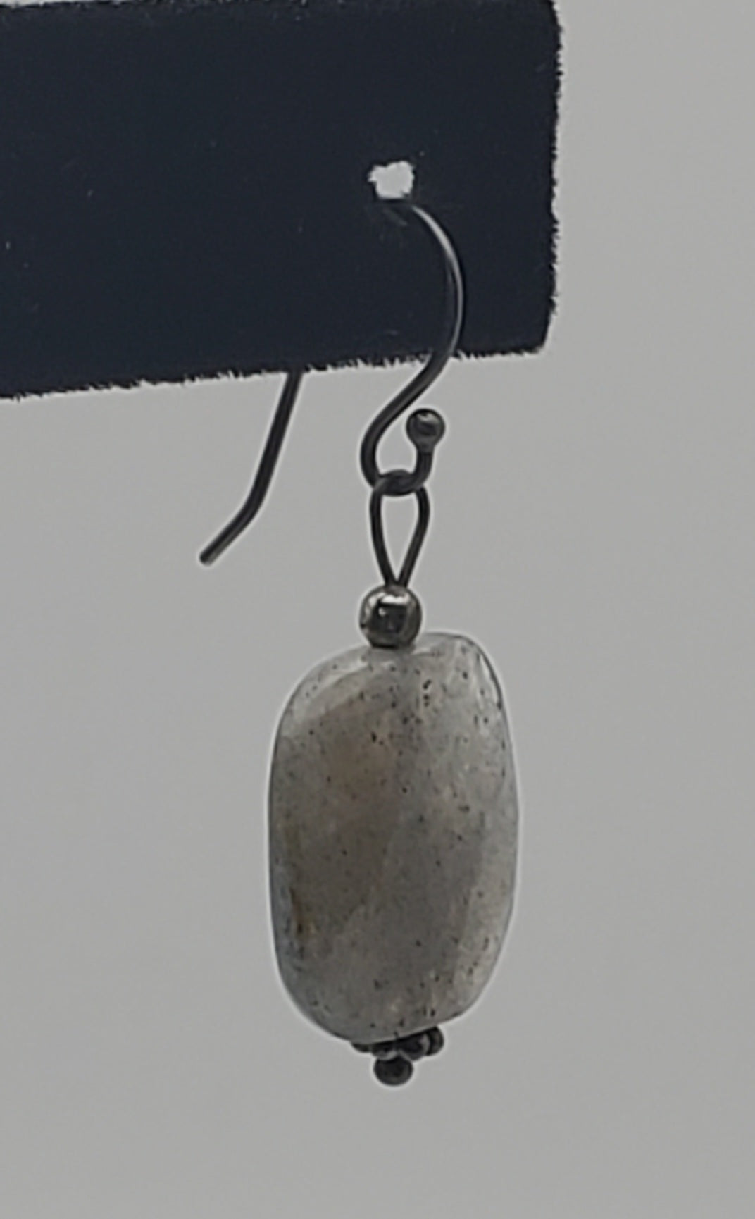 UNMATCHED Single Labradorite Faceted Vintage Sterling Silver Dangle Earring