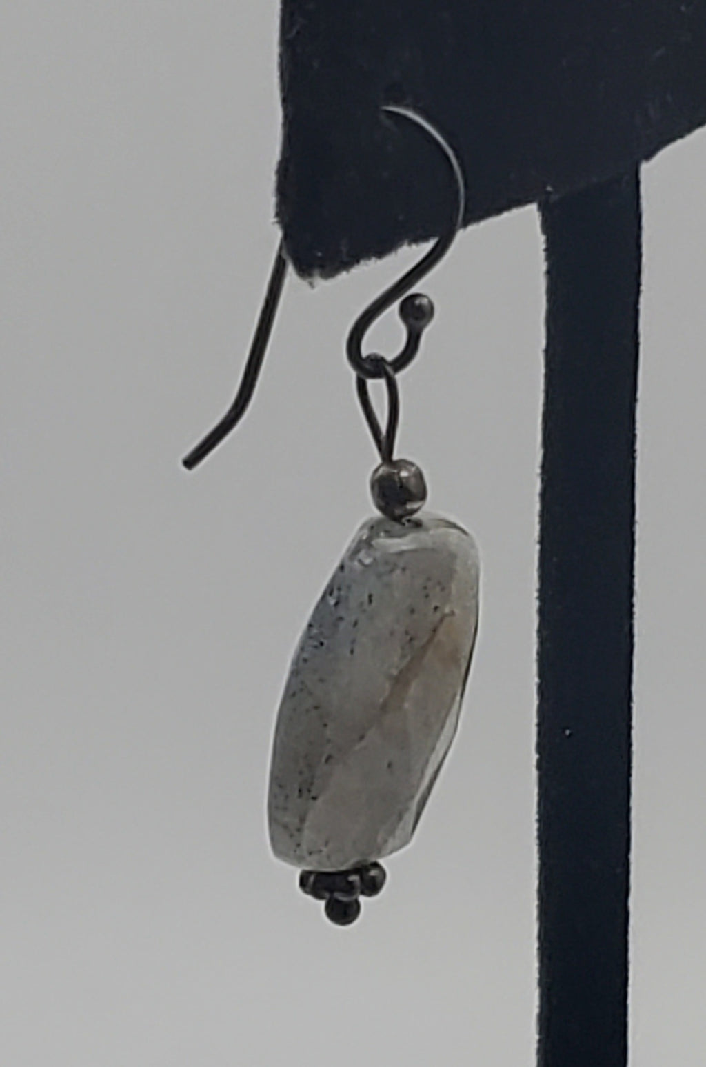 UNMATCHED Single Labradorite Faceted Vintage Sterling Silver Dangle Earring