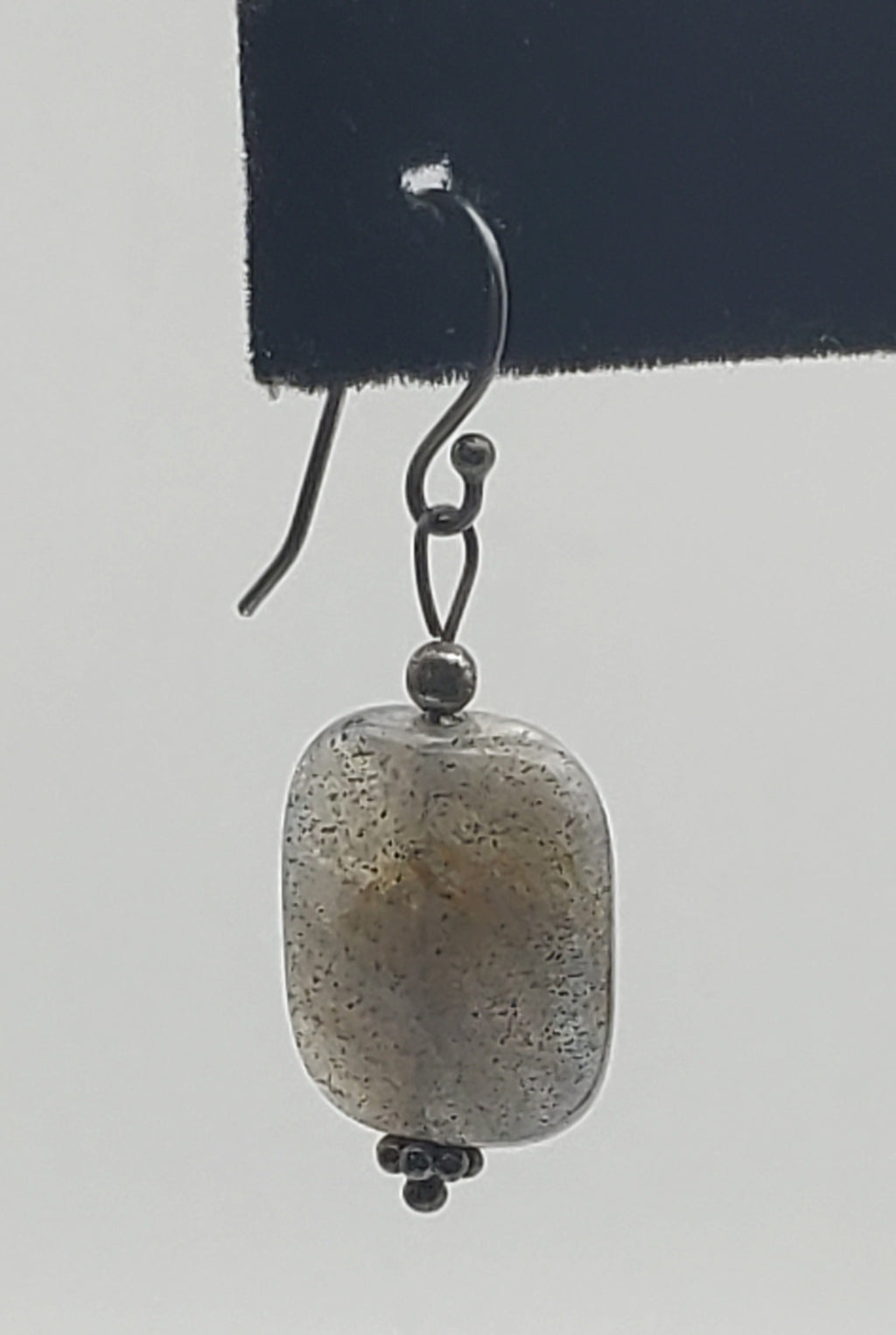 UNMATCHED Single Labradorite Faceted Vintage Sterling Silver Dangle Earring
