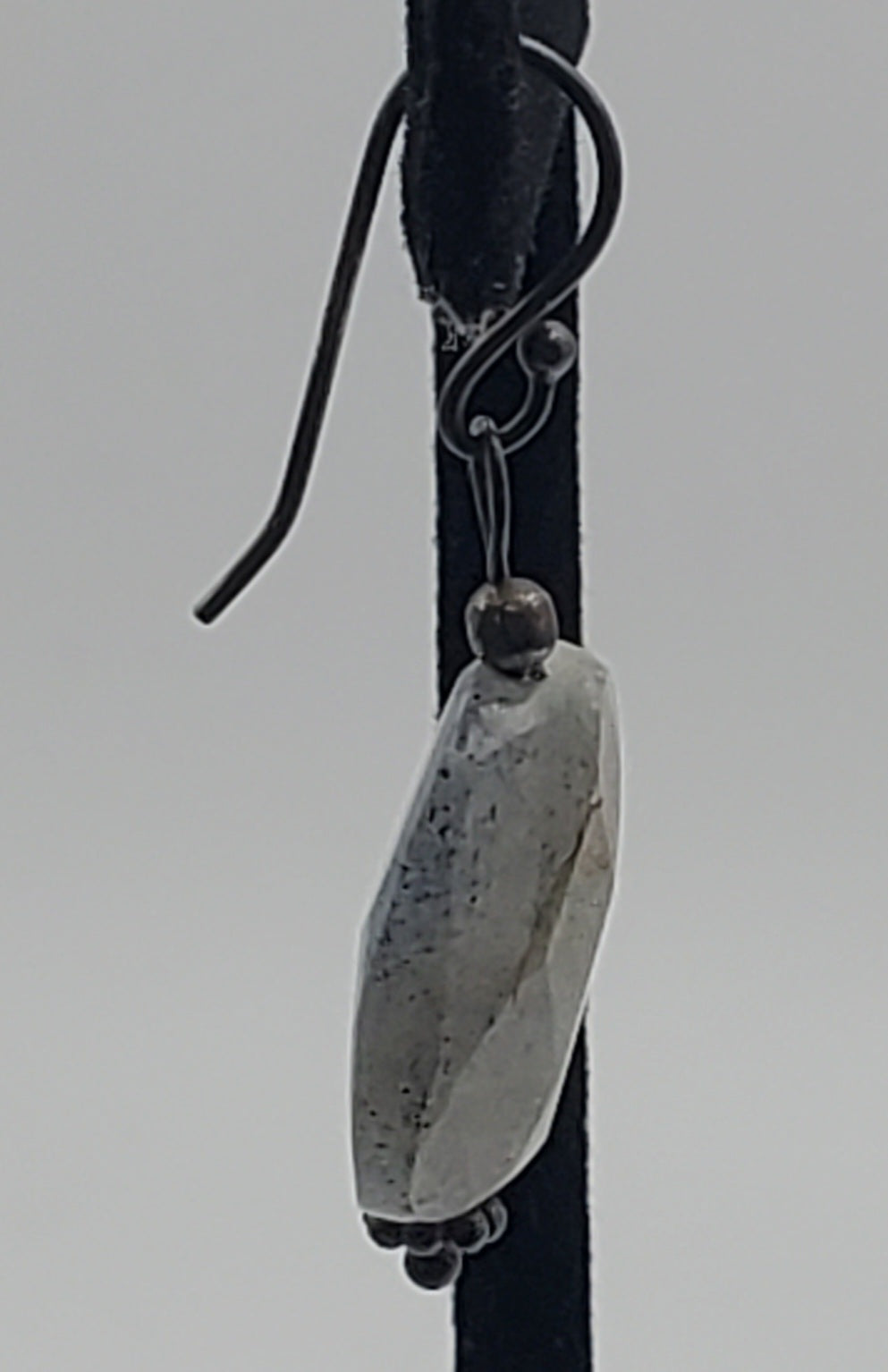 UNMATCHED Single Labradorite Faceted Vintage Sterling Silver Dangle Earring