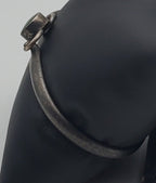 Vintage Malachite Sterling Silver Handmade Mexican Bangle