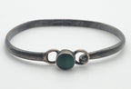 Vintage Malachite Sterling Silver Handmade Mexican Bangle