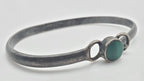 Vintage Malachite Sterling Silver Handmade Mexican Bangle