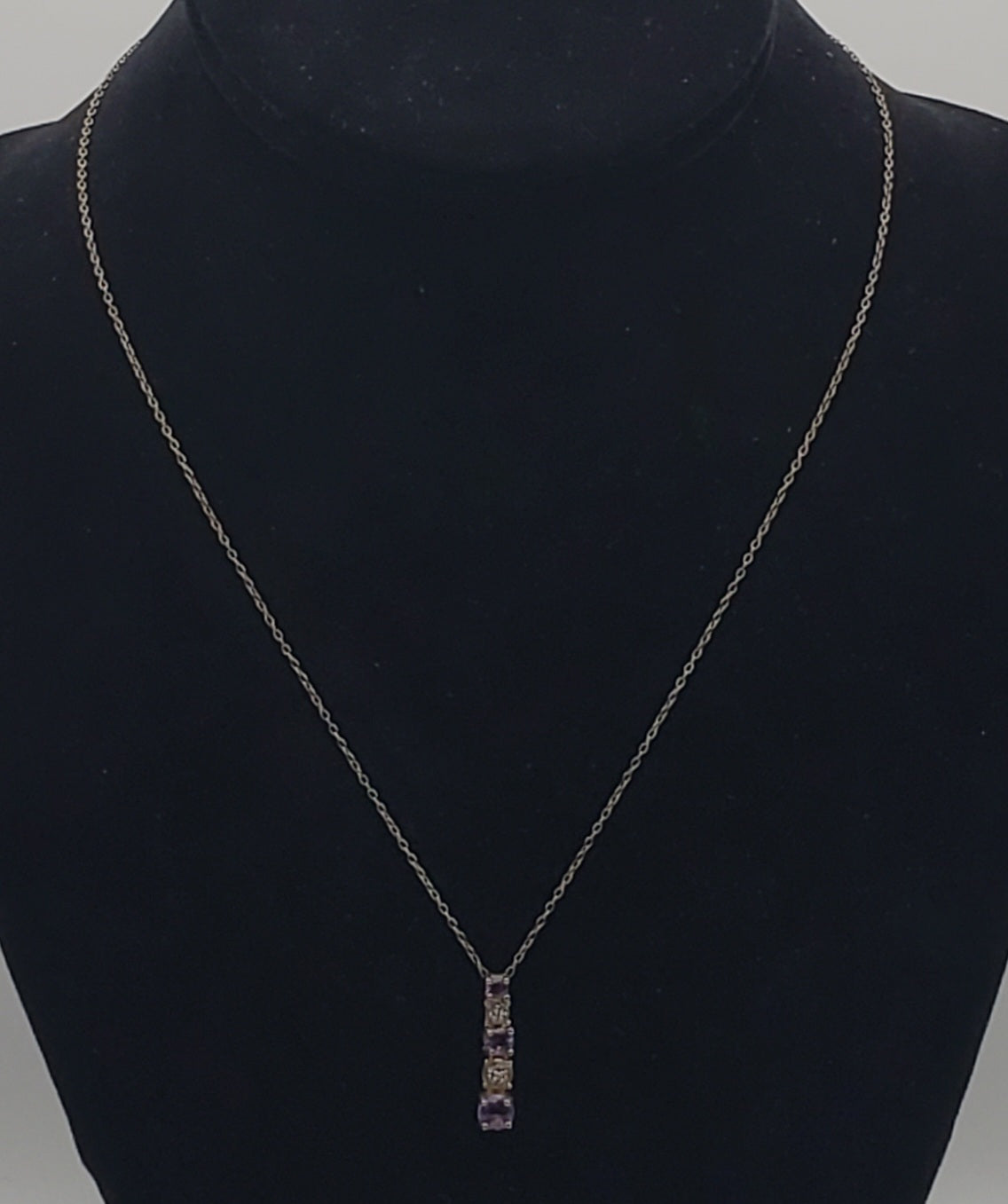 Ross-Simons - Amethyst and Diamond Gold Tone Sterling Silver Pendant on Chain Necklace - 18"