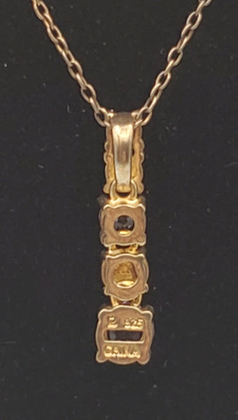 Ross-Simons - Amethyst and Diamond Gold Tone Sterling Silver Pendant on Chain Necklace - 18"