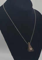 Carved Wood and Pearl Pendant Chain Necklace - 18"