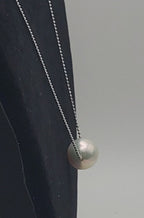 Large Pearl Pendant on Sterling Silver Chain Necklace - 20"