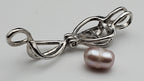 Pink Pearl Heart Cage Pendant on Sterling Silver Chain Necklace - 16.5"