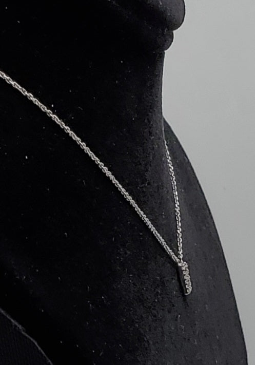 Vintage "B" Pendant Sterling Silver Chain Necklace - 14" + 3.5"