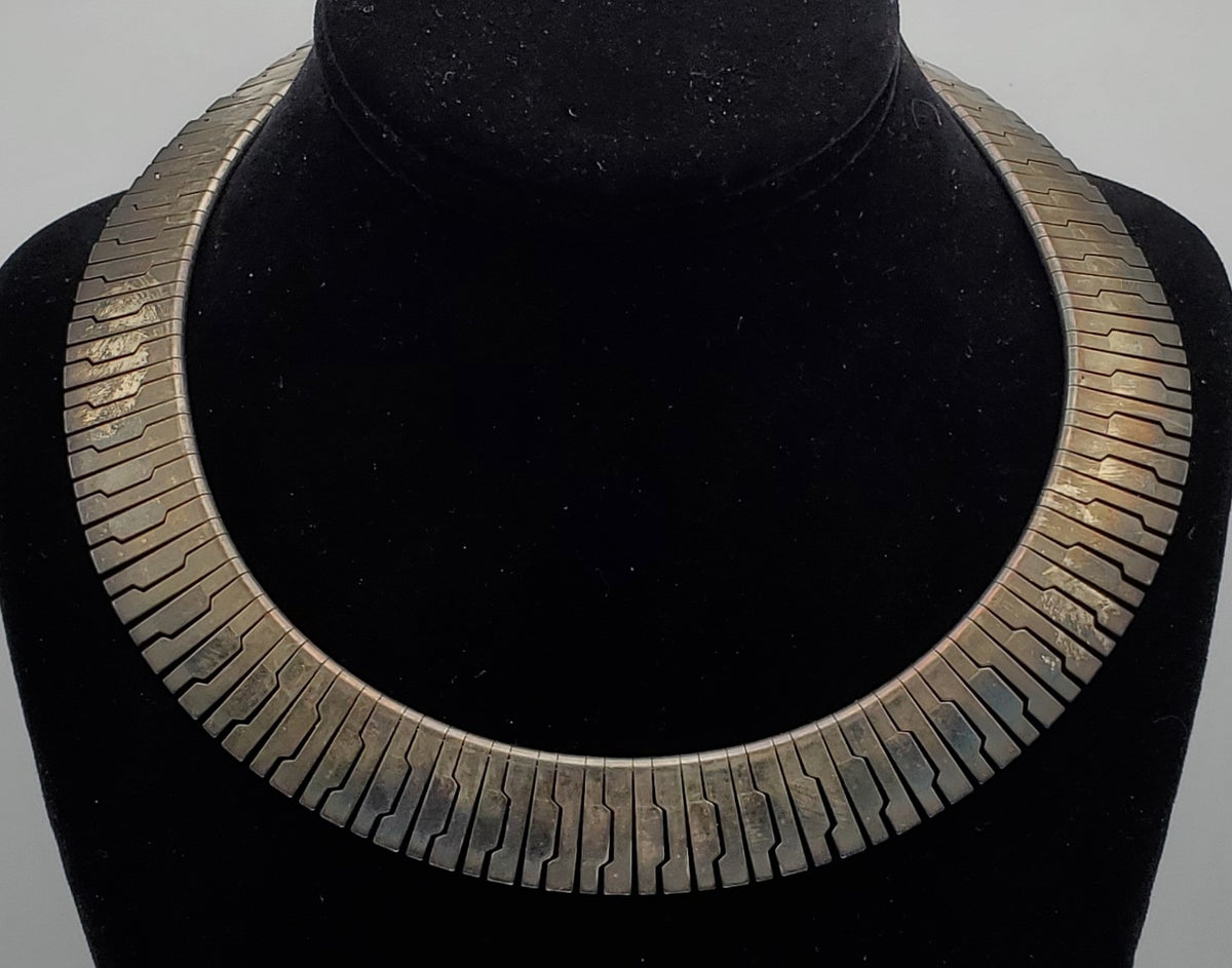Vintage Modern Design Unique Link Collar Necklace - 17"