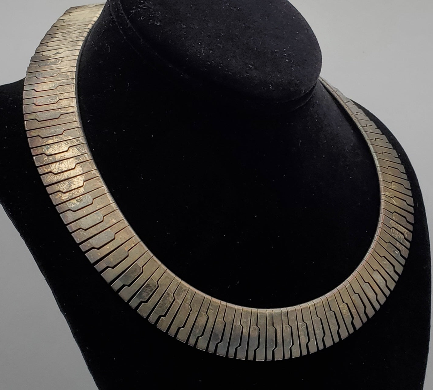 Vintage Modern Design Unique Link Collar Necklace - 17"