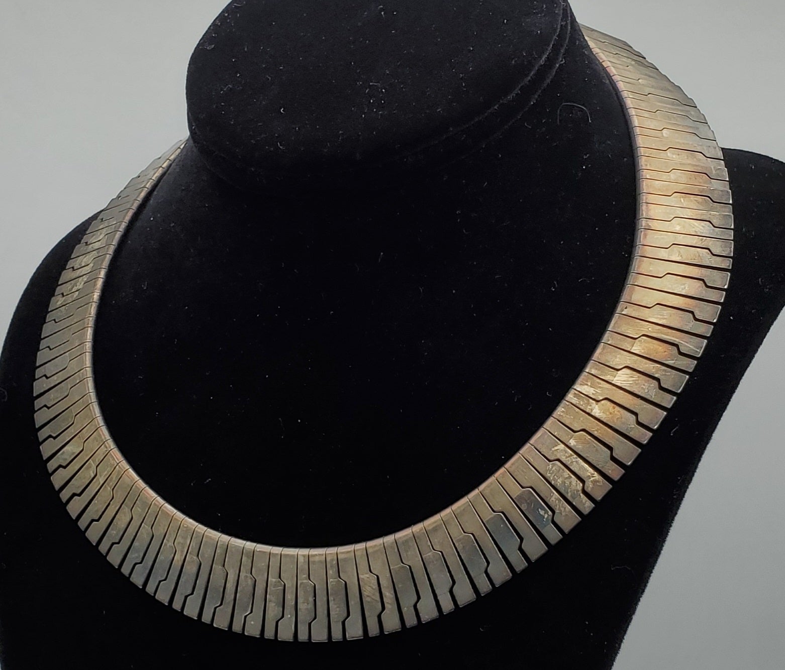 Vintage Modern Design Unique Link Collar Necklace - 17"