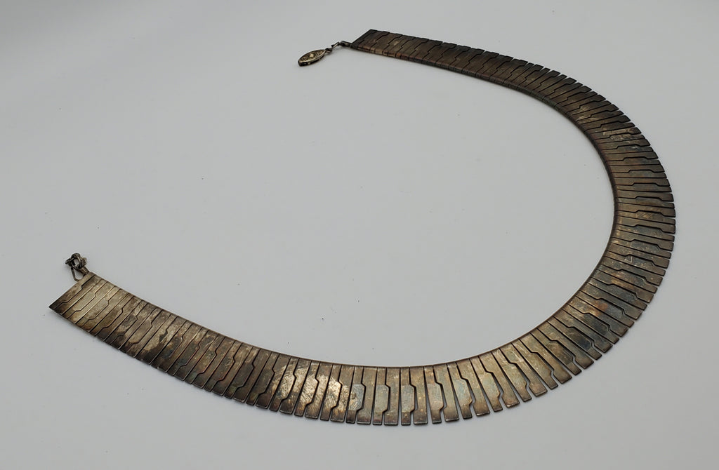 Vintage Modern Design Unique Link Collar Necklace - 17"