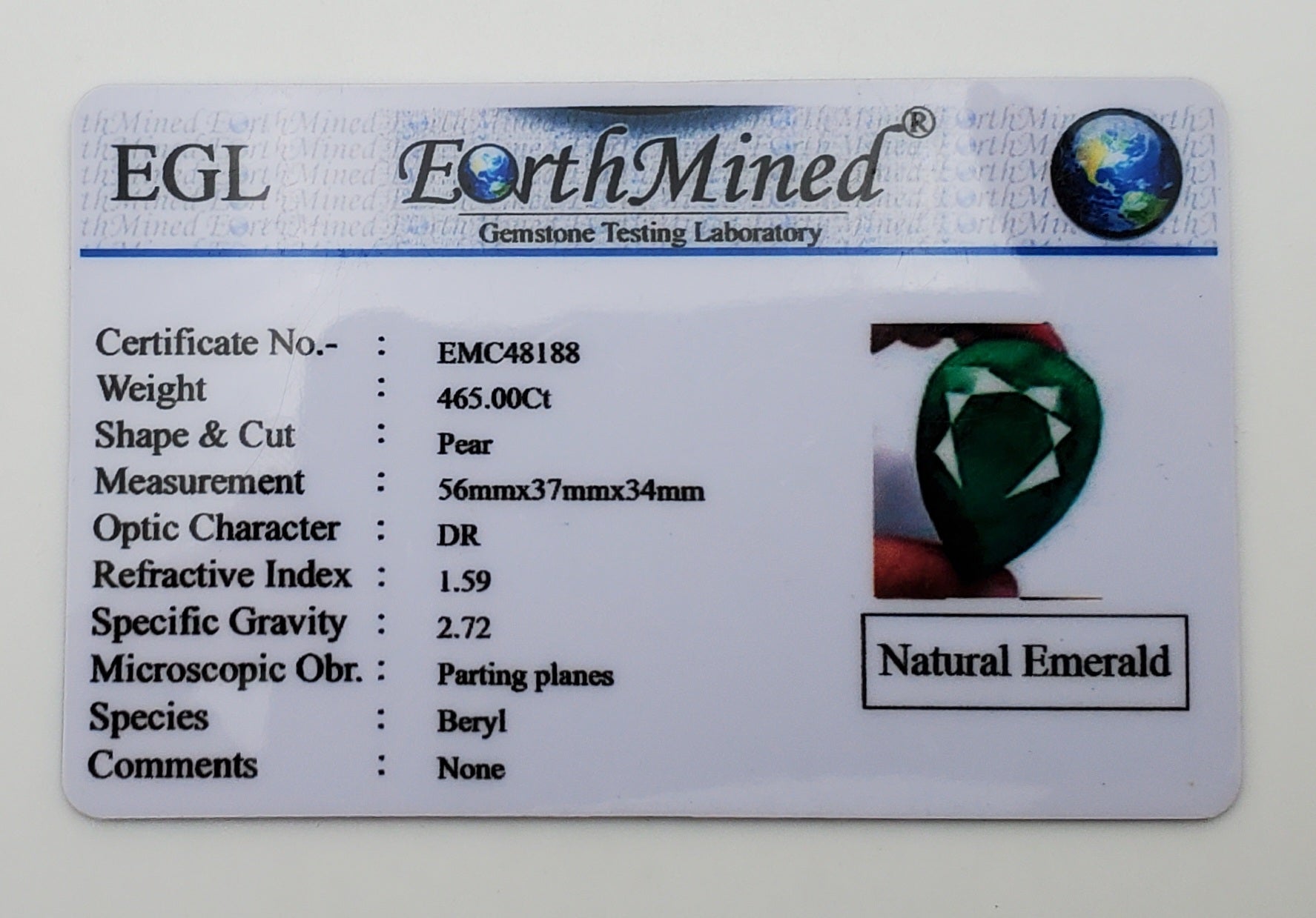 Imitation Emerald Pear Cut - 465.00ct