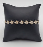 Vintage Sterling Silver Flower Link Bracelet BROKEN CLASP - 7.5"